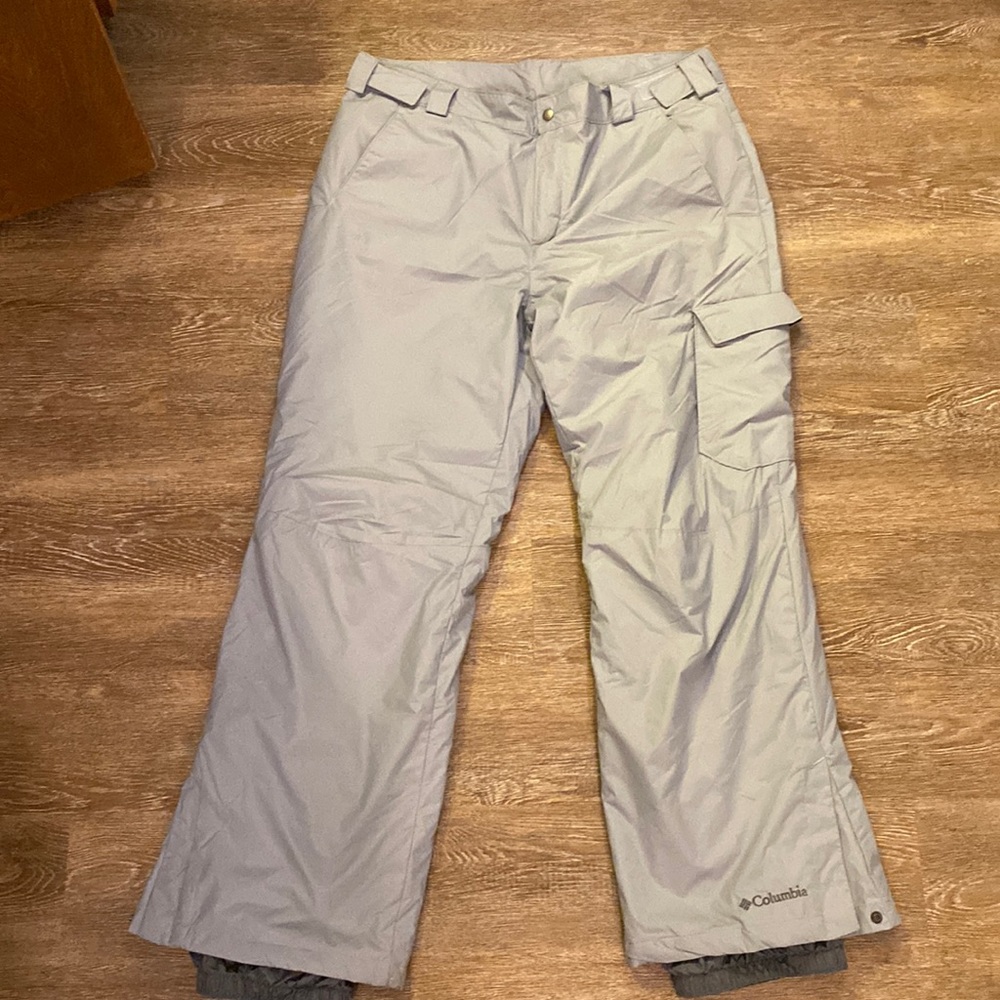 Columbia Ski Snowboard Pants Waterproof Men's Size L Silver - Picture 1 of 4
